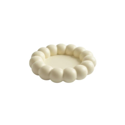 5" Pale Pink Resin Handmade Round Trinket Tray
