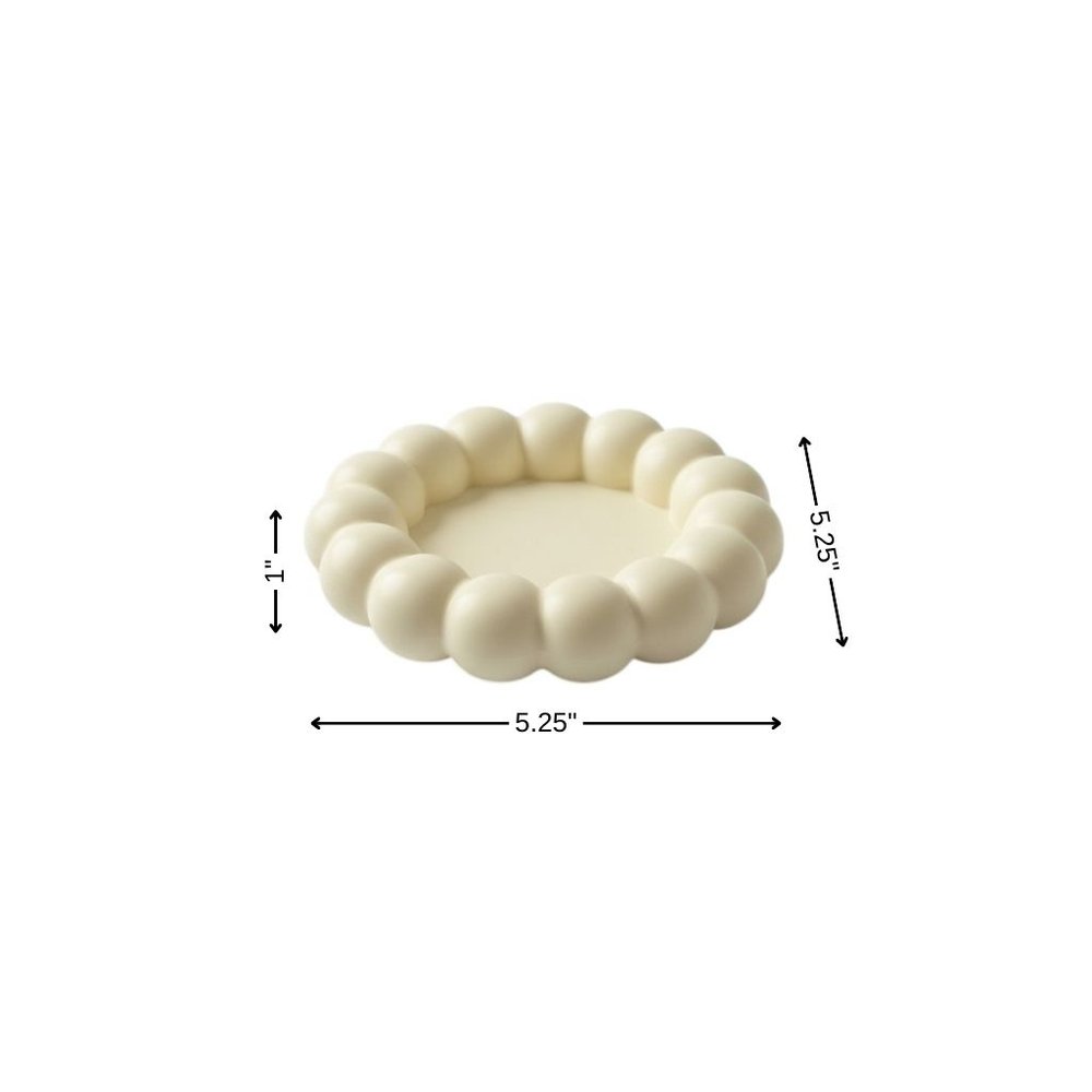 5" Pale Pink Resin Handmade Round Trinket Tray