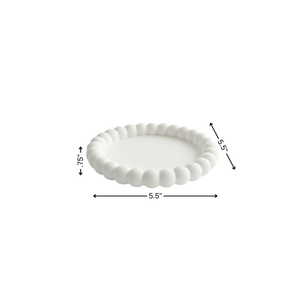 6" Pale Pink Resin Handmade Round Trinket Tray — view 10