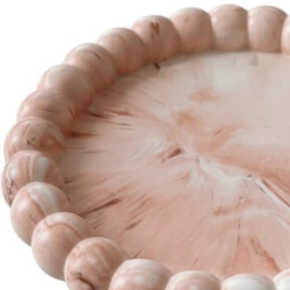 6" Pale Pink Resin Handmade Round Trinket Tray — view 13
