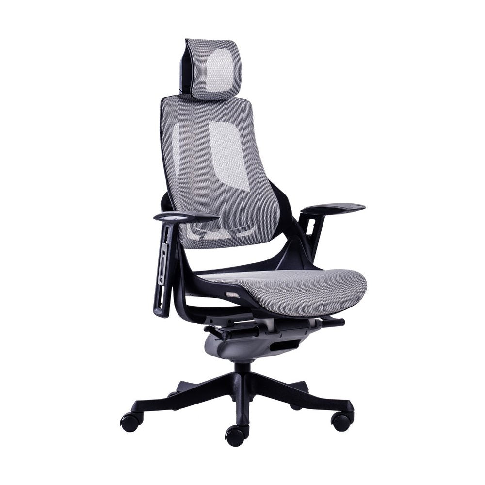 Gray And Black Adjustable Height Swivel Rolling Executive Office Chair HomeRoots
