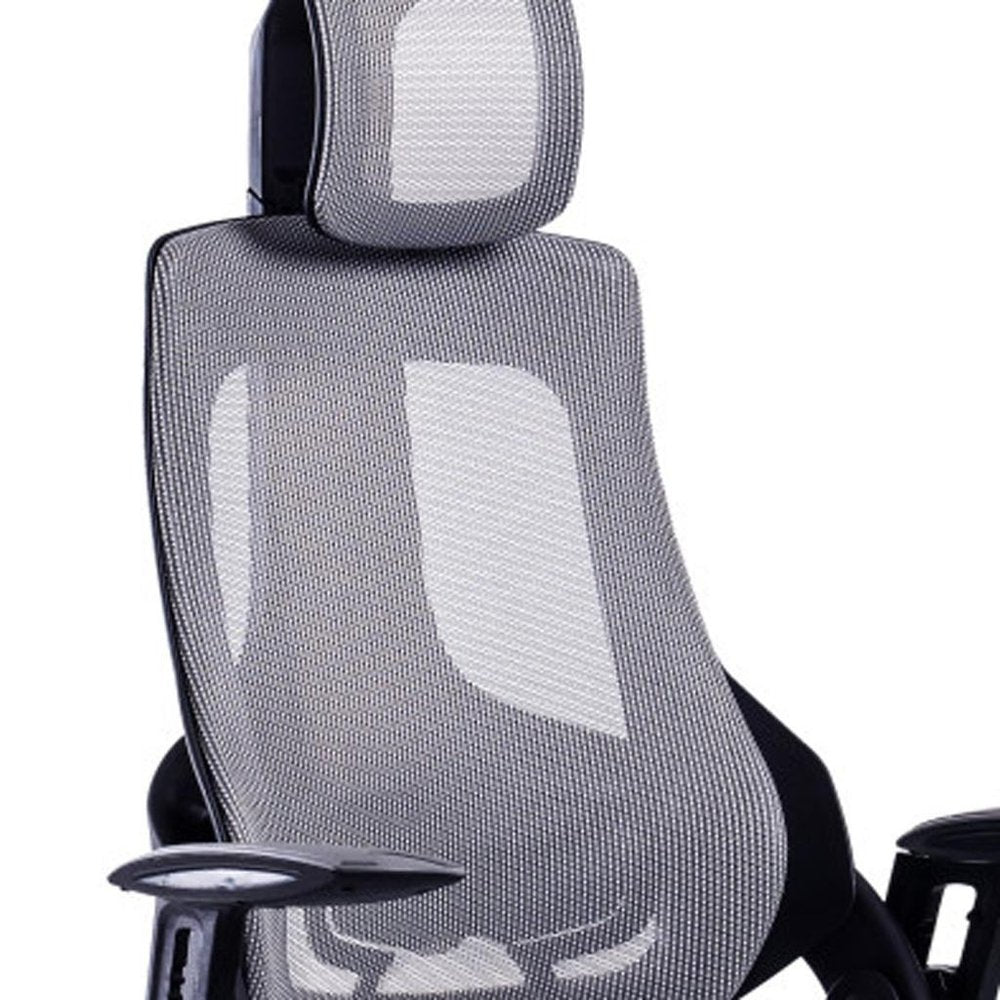 Gray And Black Adjustable Height Swivel Rolling Executive Office Chair HomeRoots
