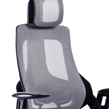 Gray And Black Adjustable Height Swivel Rolling Executive Office Chair HomeRoots