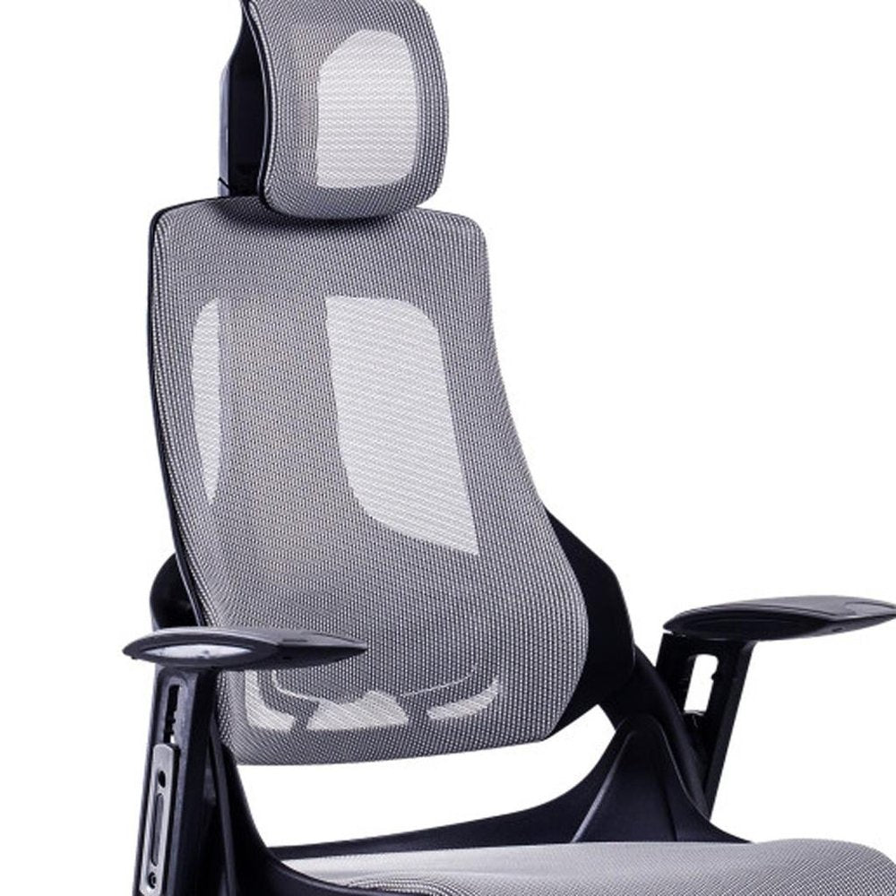 Gray And Black Adjustable Height Swivel Rolling Executive Office Chair HomeRoots