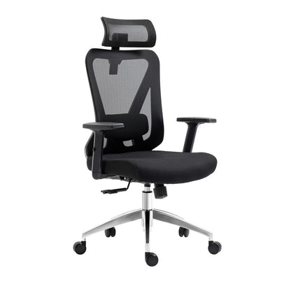 Black And Silver Adjustable Height Swivel Rolling Office Chair HomeRoots
