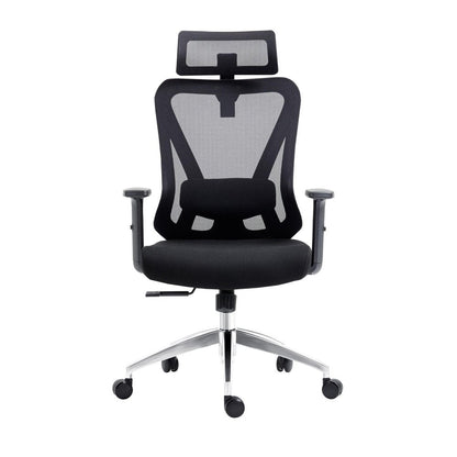 Black And Silver Adjustable Height Swivel Rolling Office Chair HomeRoots