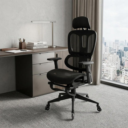Black Adjustable Height Swivel Rolling Office Chair With Footrest HomeRoots