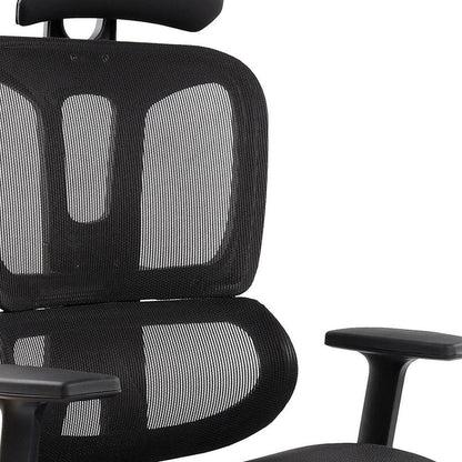 Black Adjustable Height Swivel Rolling Office Chair With Footrest HomeRoots
