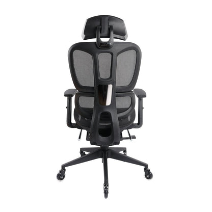 Black Adjustable Height Swivel Rolling Office Chair With Footrest HomeRoots