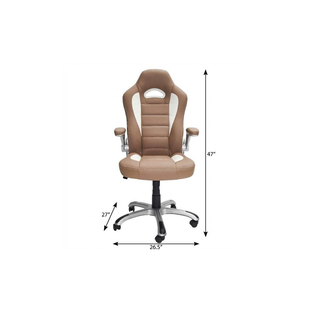 Camel Adjustable Height Swivel Rolling Office Chair — view 9