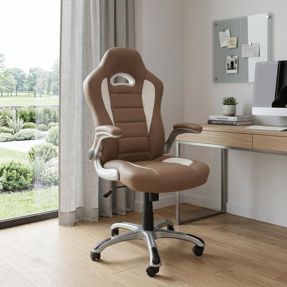 Camel Adjustable Height Swivel Rolling Office Chair — view 10