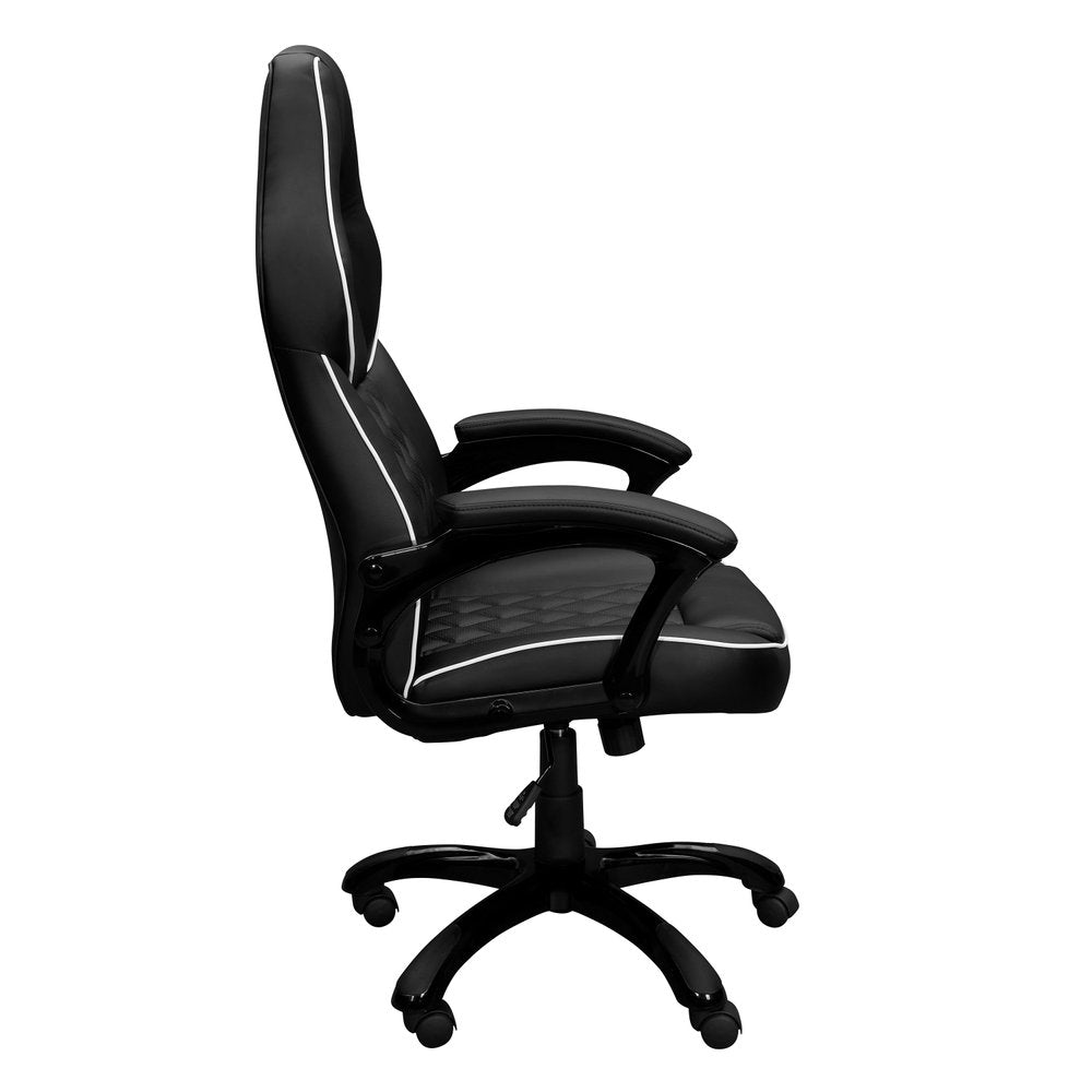 Black Adjustable Height Swivel Rolling Executive Office Chair HomeRoots
