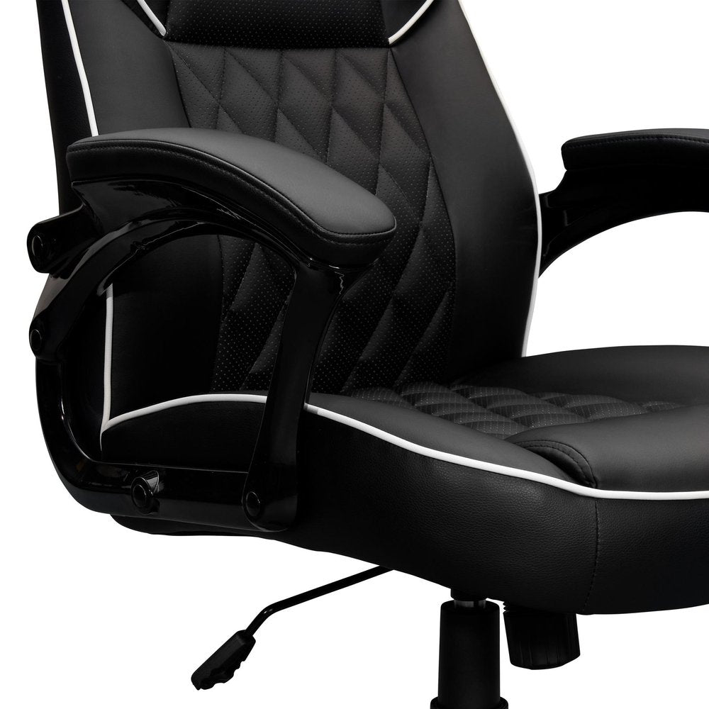 Black Adjustable Height Swivel Rolling Executive Office Chair HomeRoots
