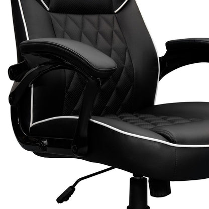 Black Adjustable Height Swivel Rolling Executive Office Chair HomeRoots