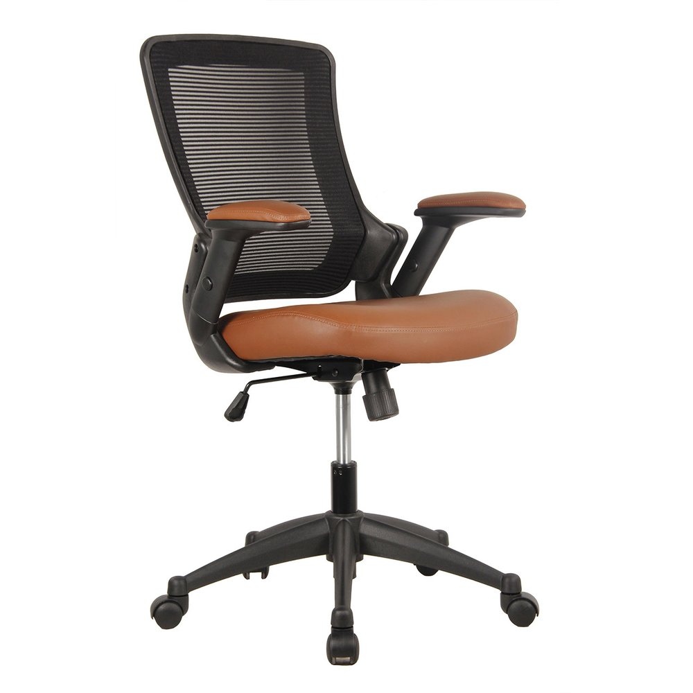 Brown Adjustable Height Swivel Rolling Office Chair — view 1