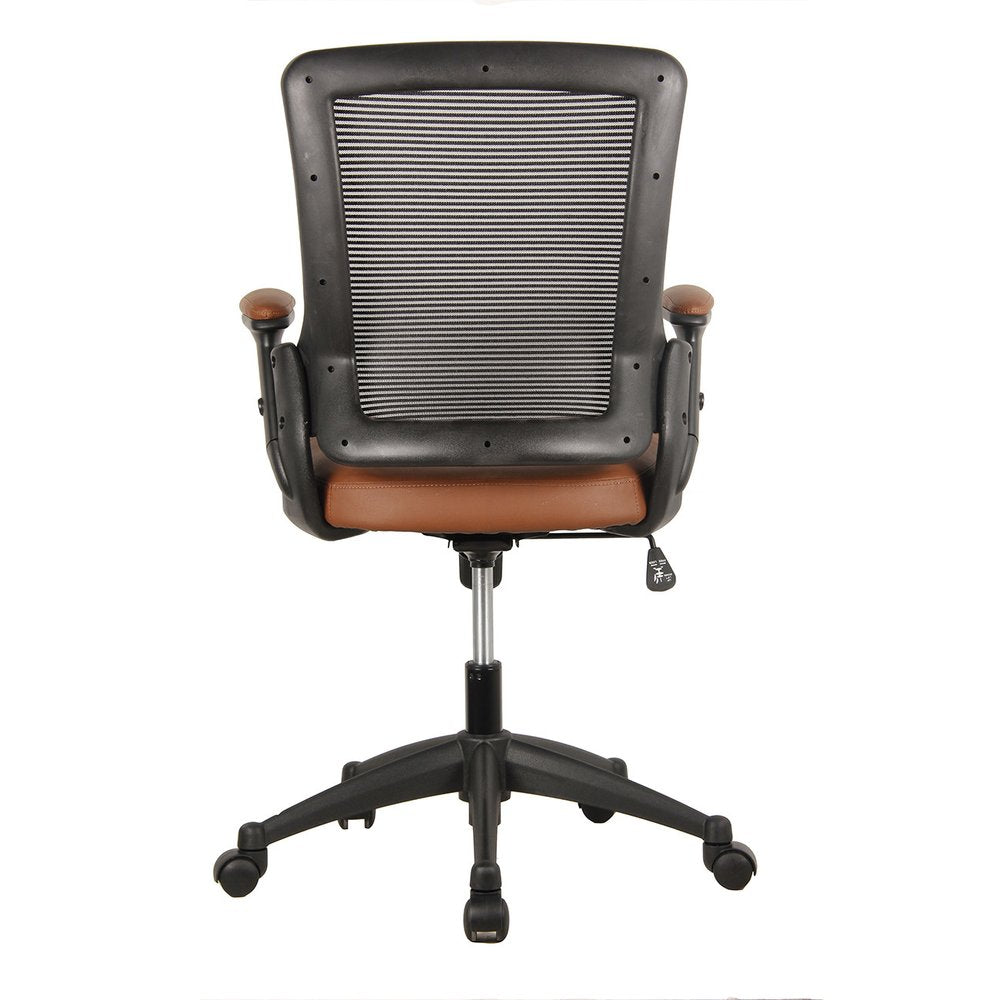 Brown Adjustable Height Swivel Rolling Office Chair HomeRoots