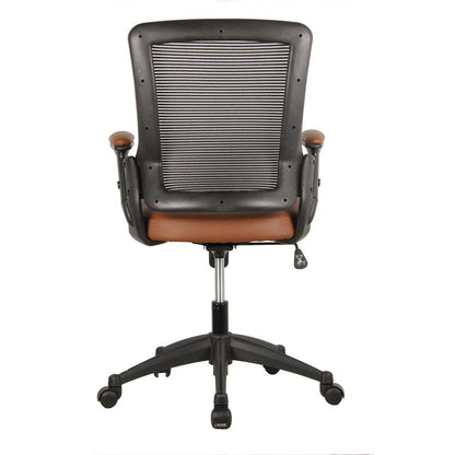 Brown Adjustable Height Swivel Rolling Office Chair HomeRoots