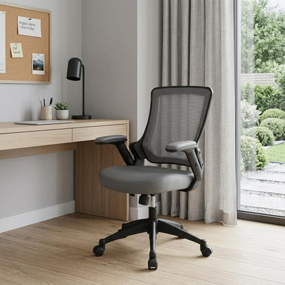 Brown Adjustable Height Swivel Rolling Office Chair HomeRoots