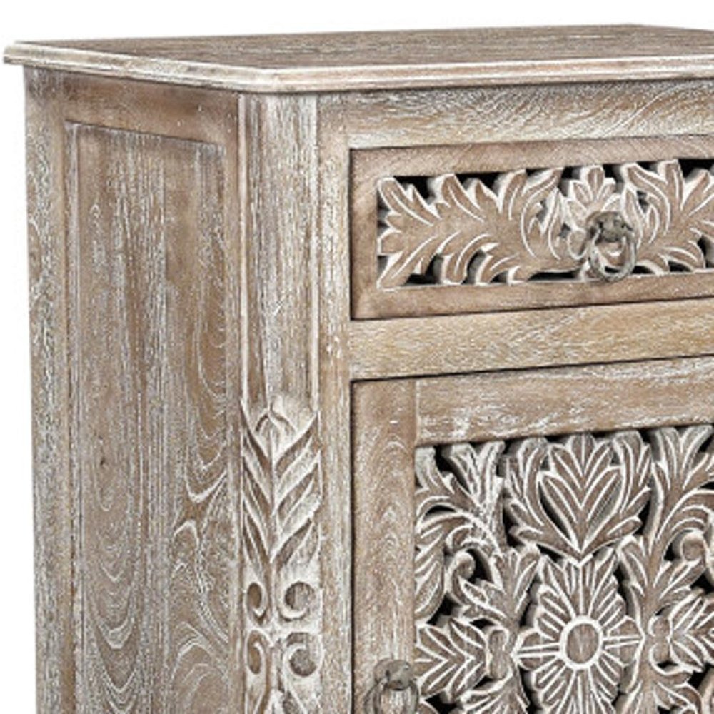 Five Piec Gray Solid Wood Bedroom Set With Mirror — view 3