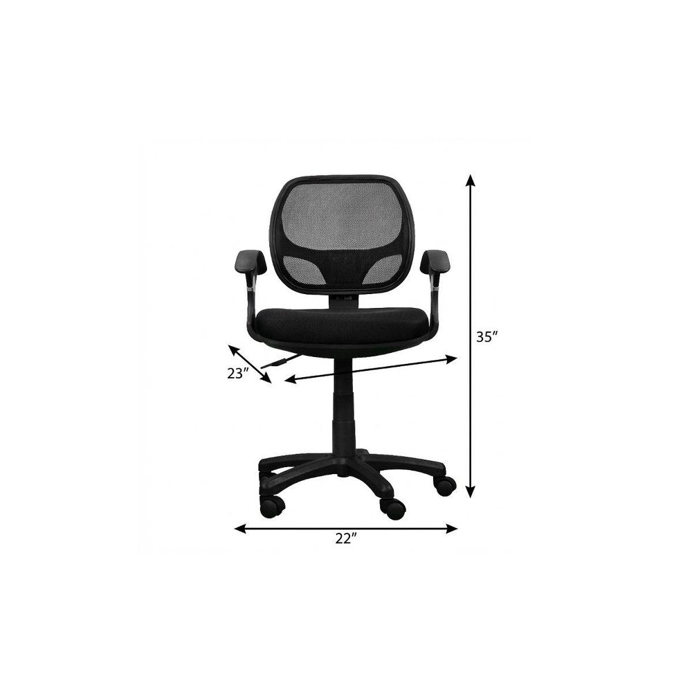 Black Swivel Rolling Office Chair HomeRoots