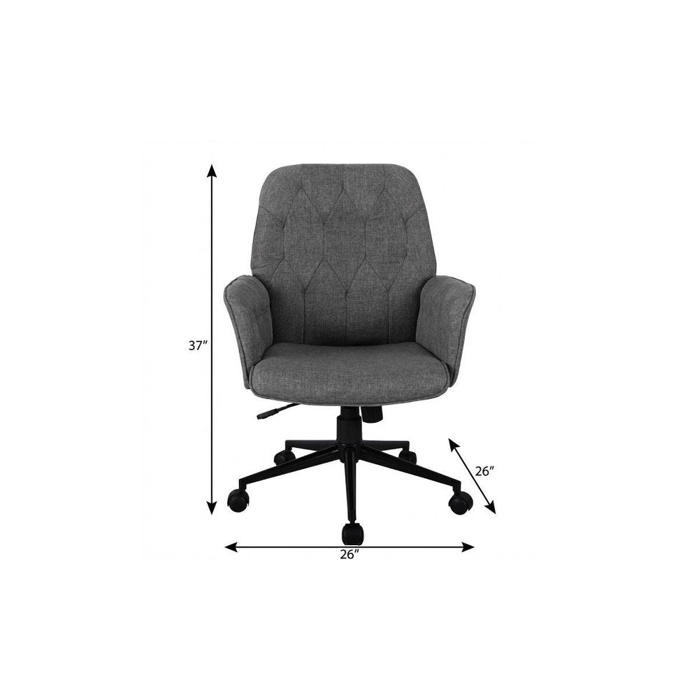 Gray Adjustable Height Swivel Rolling Office Chair HomeRoots