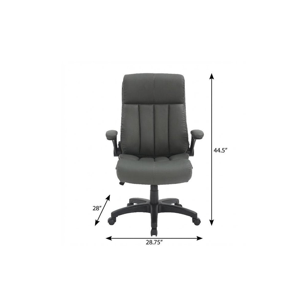 Gray Adjustable Height Swivel Rolling Executive Office Chair HomeRoots