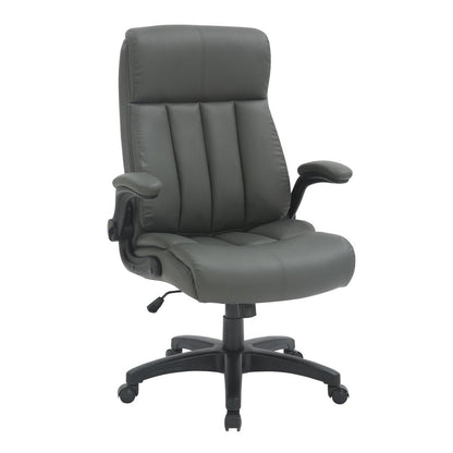 Gray Adjustable Height Swivel Rolling Executive Office Chair HomeRoots