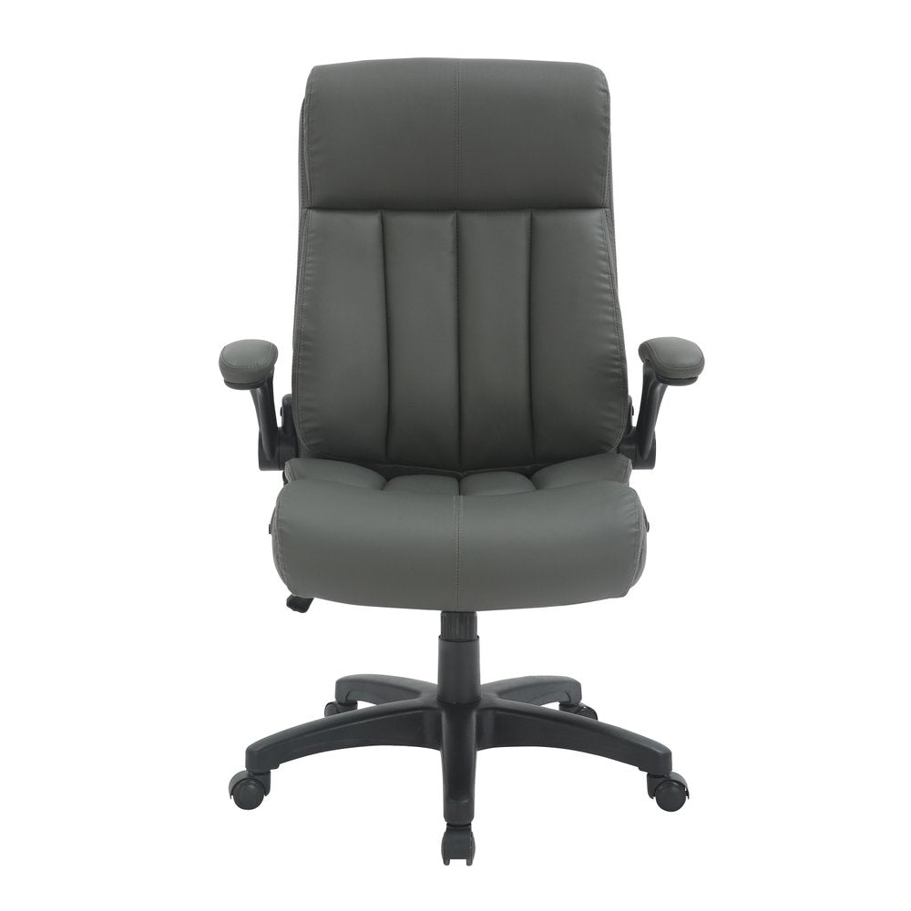 Gray Adjustable Height Swivel Rolling Executive Office Chair — view 2