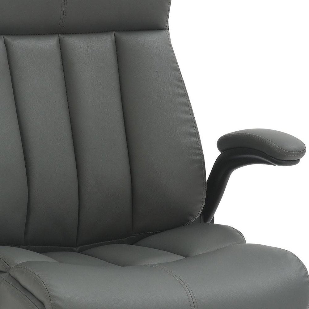 Gray Adjustable Height Swivel Rolling Executive Office Chair HomeRoots