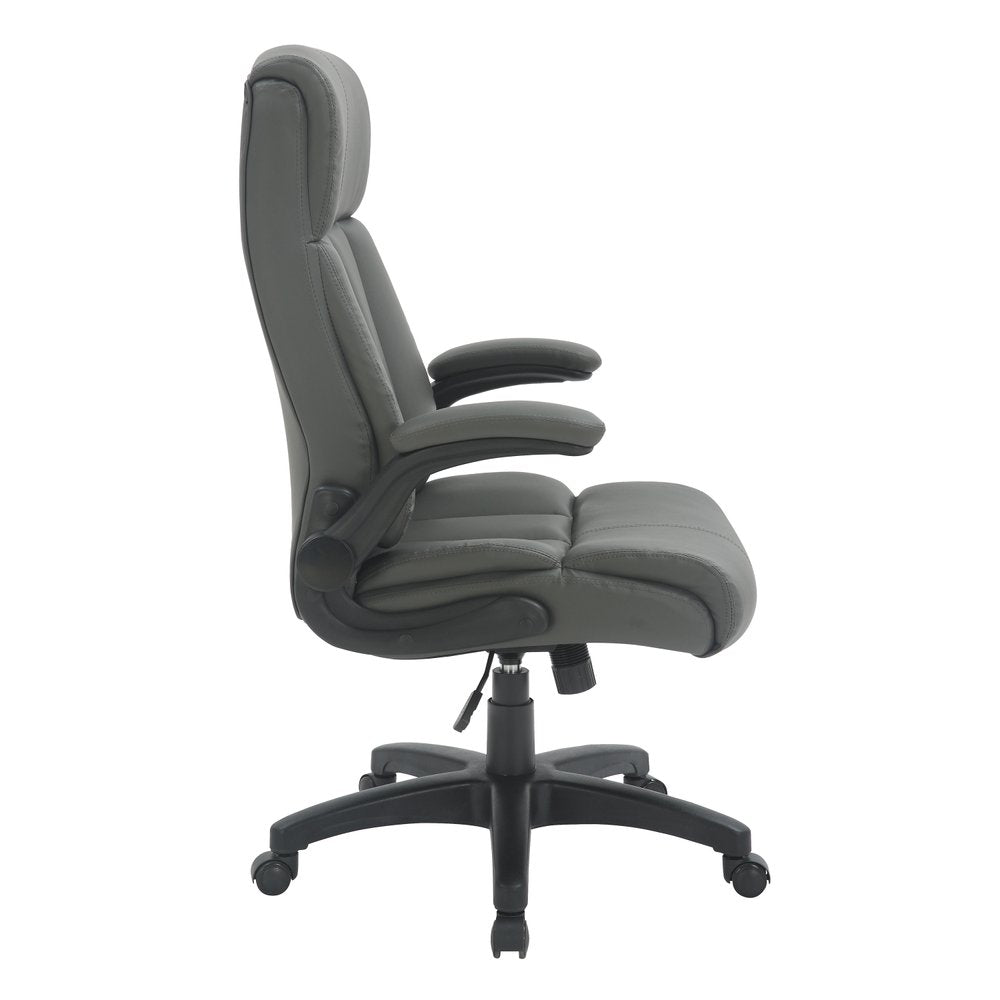 Gray Adjustable Height Swivel Rolling Executive Office Chair HomeRoots
