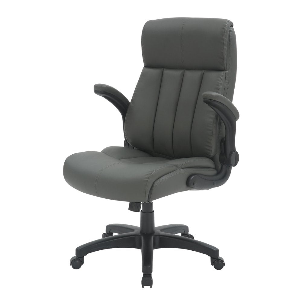 Gray Adjustable Height Swivel Rolling Executive Office Chair HomeRoots