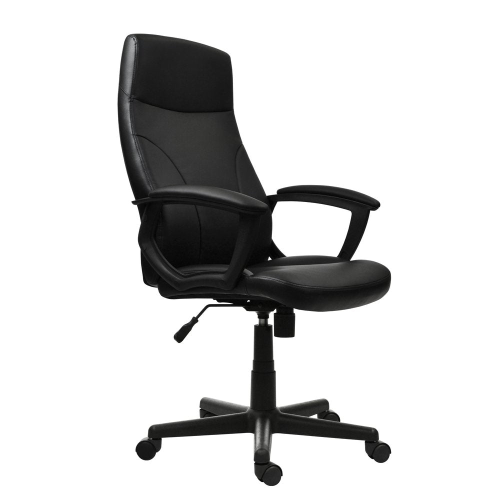 Black Adjustable Height Swivel Rolling Executive Office Chair HomeRoots