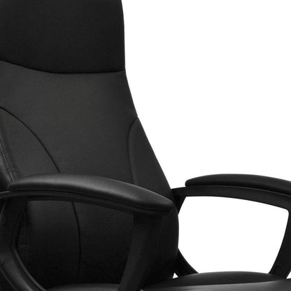 Black Adjustable Height Swivel Rolling Executive Office Chair HomeRoots