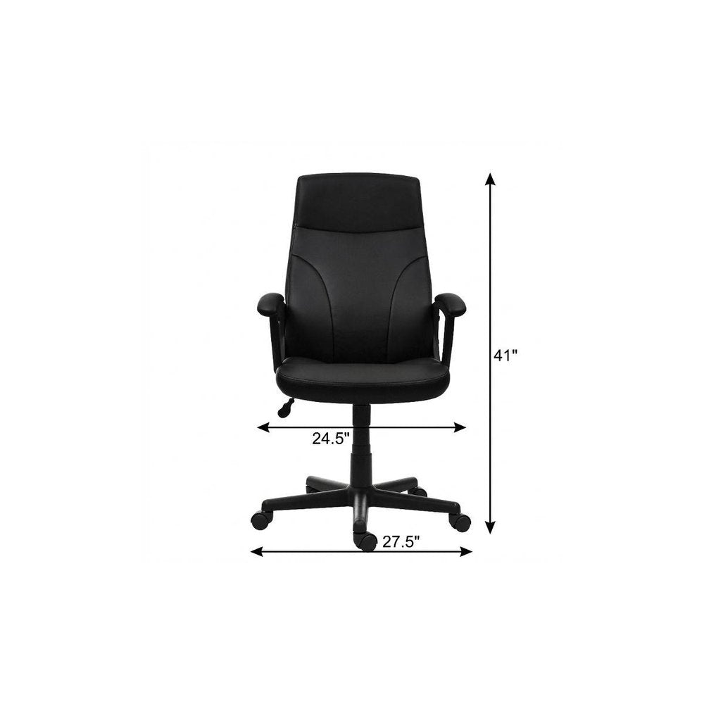 Black Adjustable Height Swivel Rolling Executive Office Chair — view 7