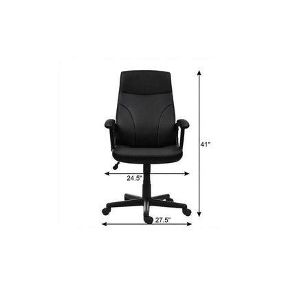 Black Adjustable Height Swivel Rolling Executive Office Chair HomeRoots