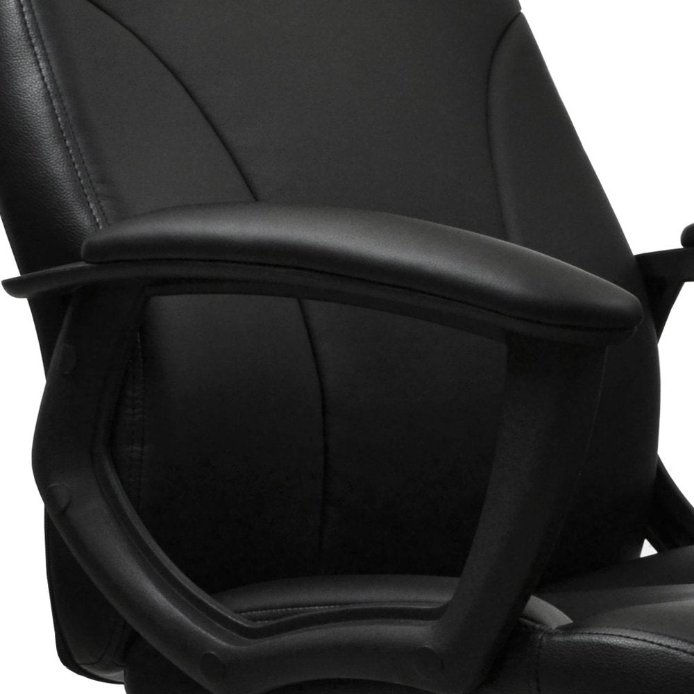 Black Adjustable Height Swivel Rolling Executive Office Chair HomeRoots