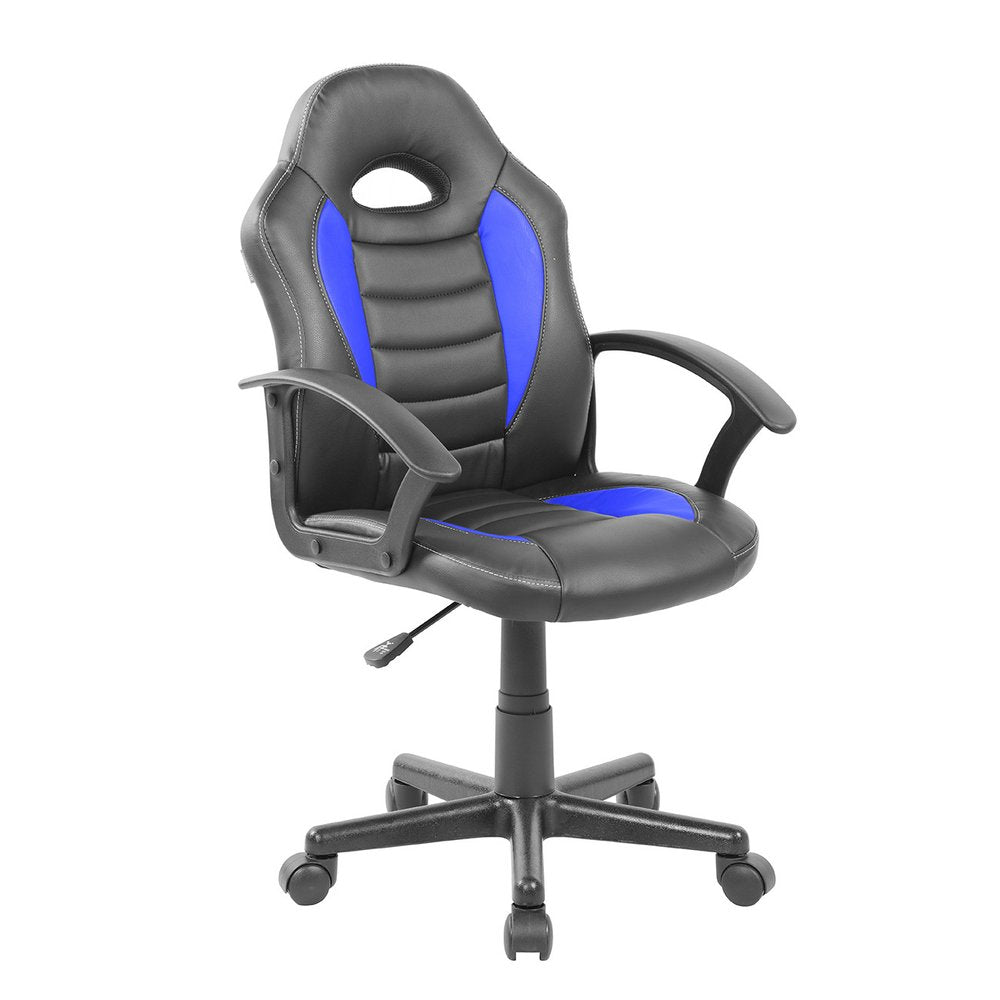 Blue Adjustable Height Swivel Rolling Gaming Chair HomeRoots