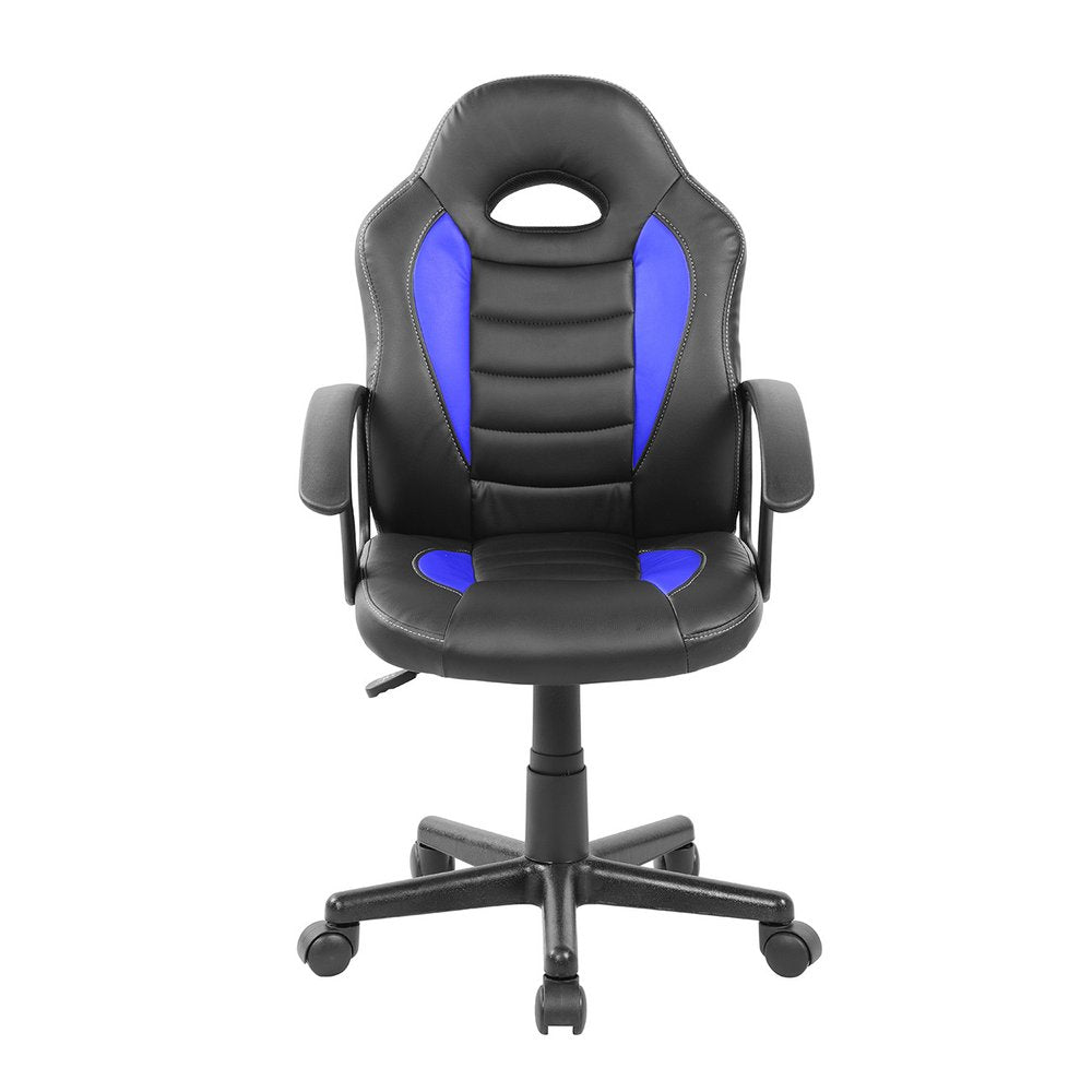 Blue Adjustable Height Swivel Rolling Gaming Chair — view 2