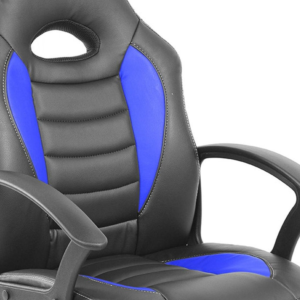 Blue Adjustable Height Swivel Rolling Gaming Chair — view 6