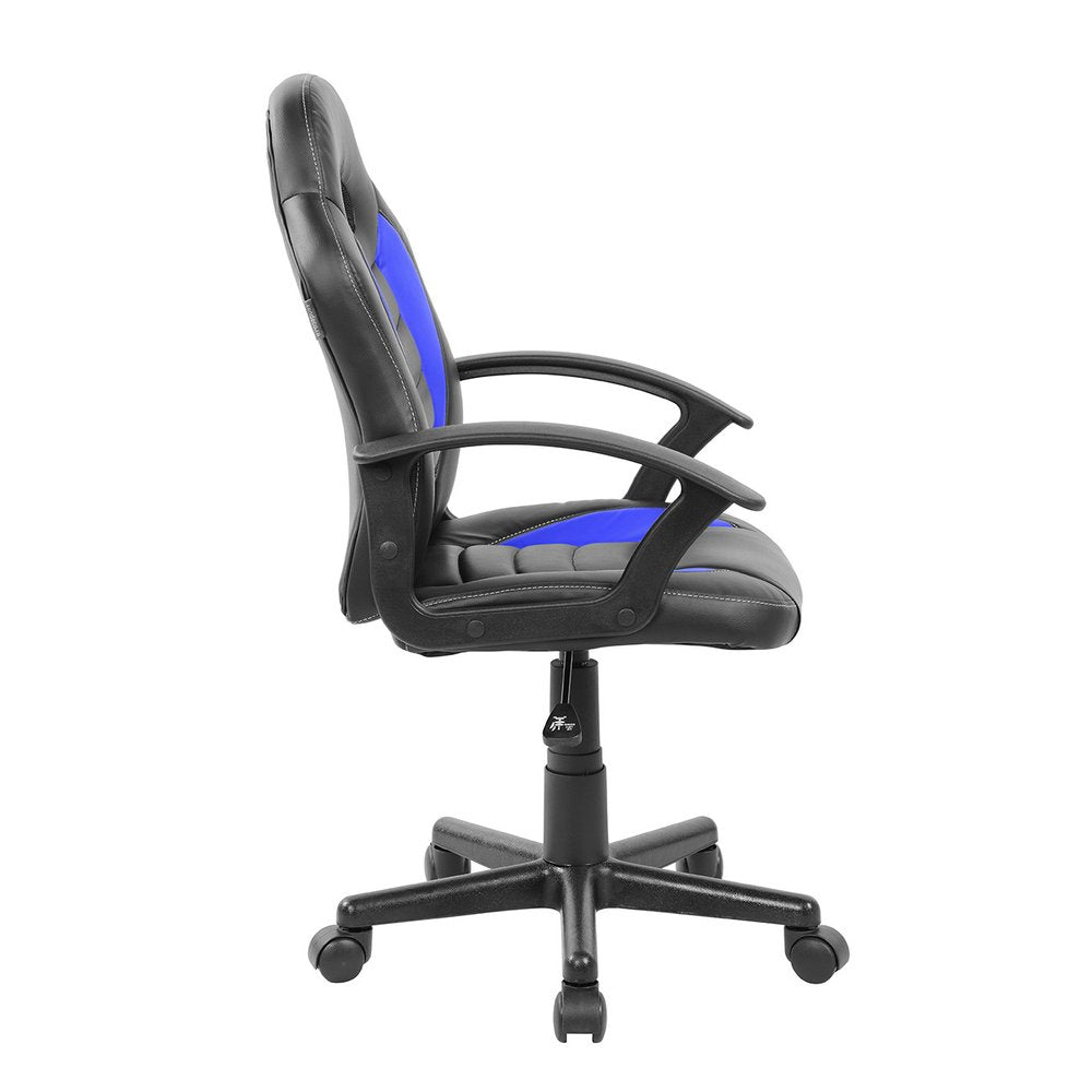 Blue Adjustable Height Swivel Rolling Gaming Chair HomeRoots