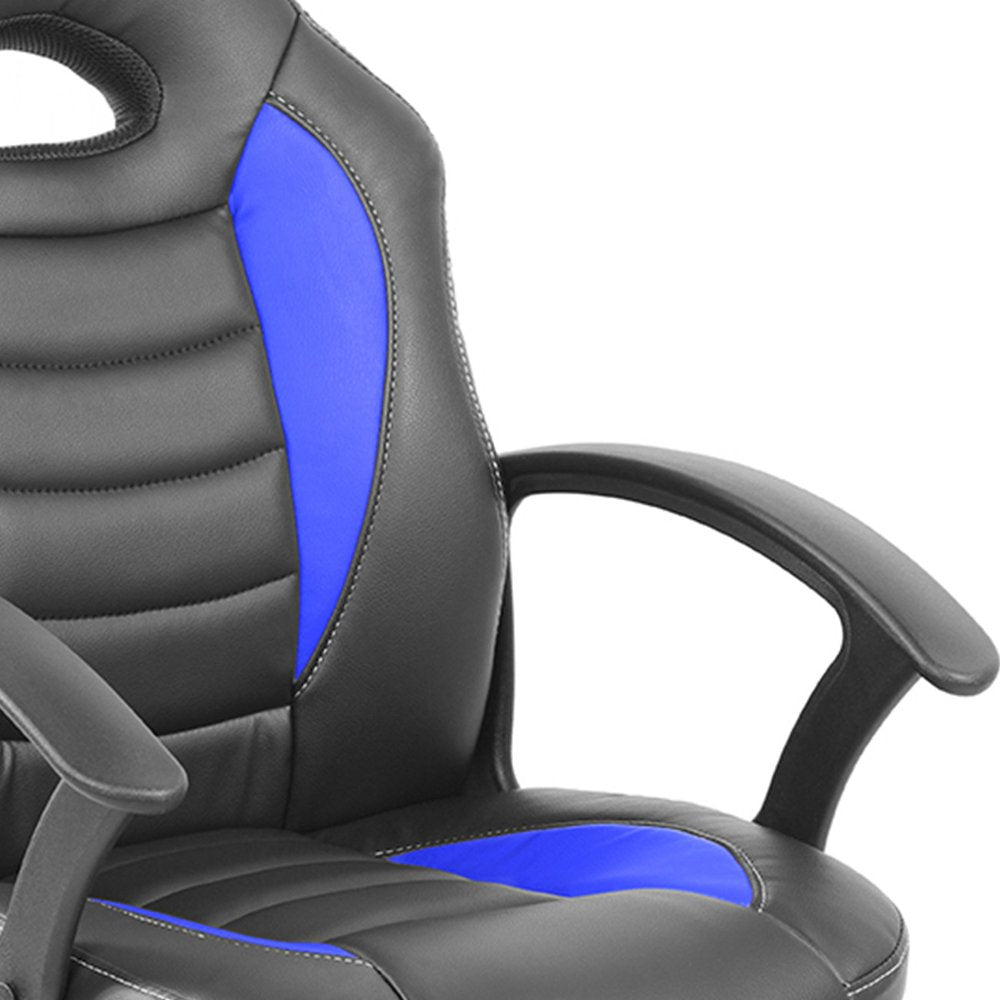 Blue Adjustable Height Swivel Rolling Gaming Chair — view 5