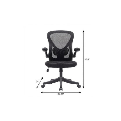 Black Swivel Rolling Office Chair HomeRoots