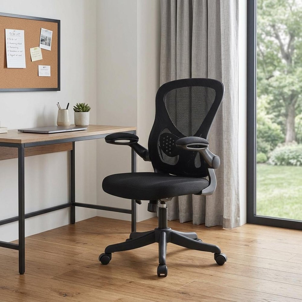 Black Swivel Rolling Office Chair HomeRoots