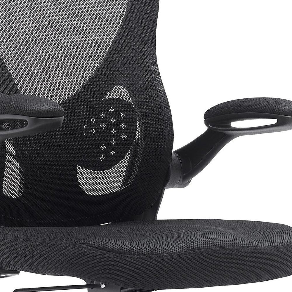 Black Swivel Rolling Office Chair HomeRoots