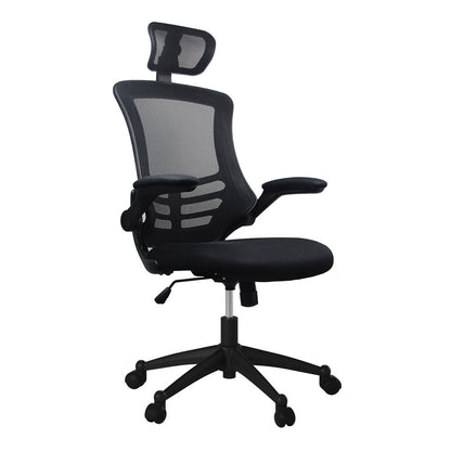 Black Adjustable Height Swivel Rolling Executive Office Chair HomeRoots