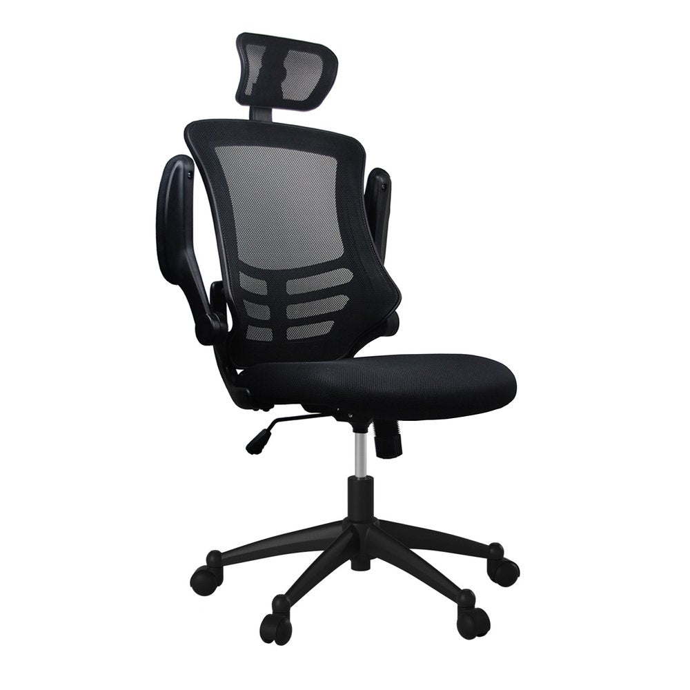 Black Adjustable Height Swivel Rolling Executive Office Chair HomeRoots