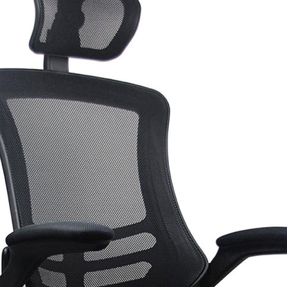 Black Adjustable Height Swivel Rolling Executive Office Chair HomeRoots