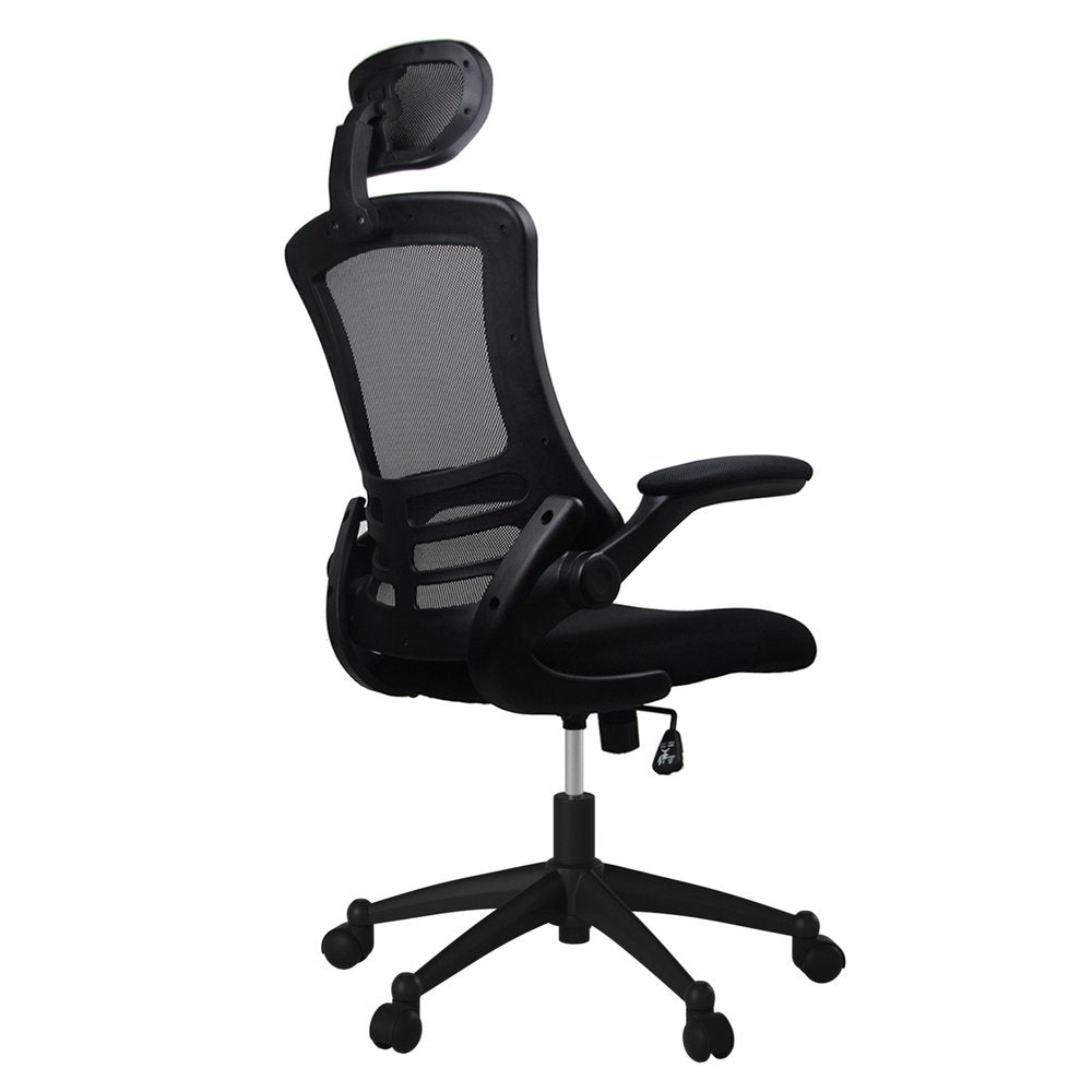 Black Adjustable Height Swivel Rolling Executive Office Chair HomeRoots