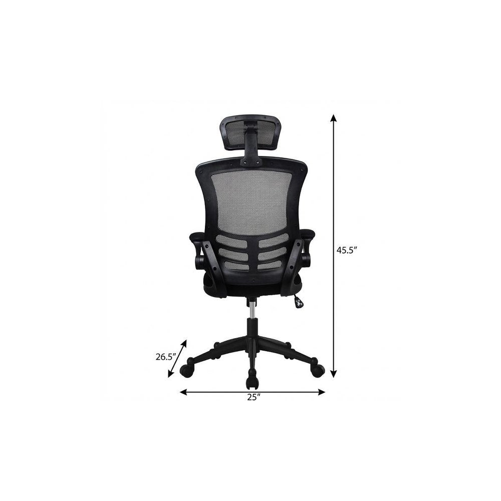 Black Adjustable Height Swivel Rolling Executive Office Chair — view 7