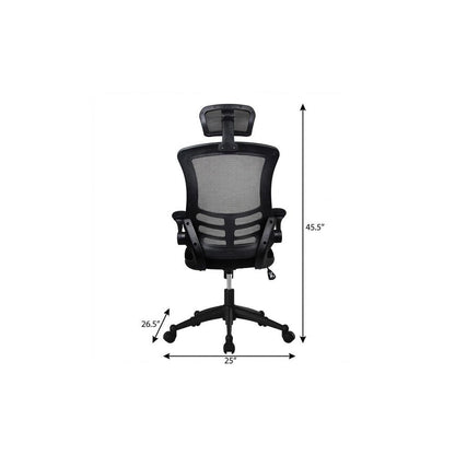 Black Adjustable Height Swivel Rolling Executive Office Chair HomeRoots